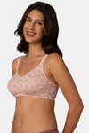 Every de by Amante Double Layered Non Wired Full Coverage Super Support Bra - Pink Floral Print — thumbnail 2